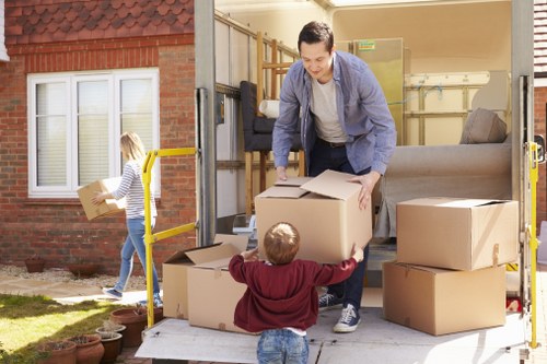 Man with a van service moving boxes and furniture