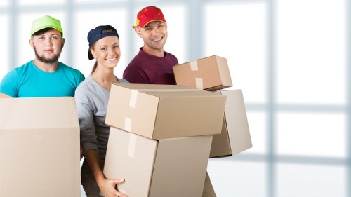Packed household items ready for a removals van move in Ruislip