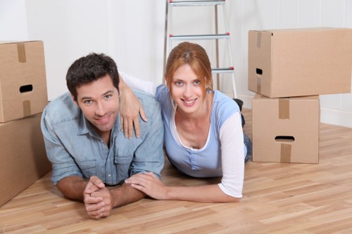 Organised house move in Ruislip with boxes and furniture ready for transport