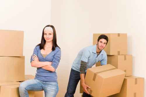 Packed moving boxes ready for a local house move