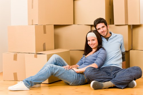 Professional office relocation team handling equipment in Ruislip