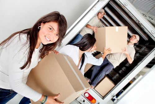 Preparing desks and documents for an office move in Ruislip