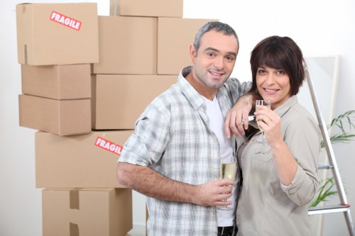 Local removals van loading household items for transport in Ruislip